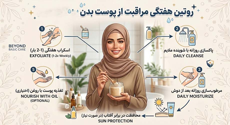 بهترین روتین خانگی مراقبت از پوست بدن